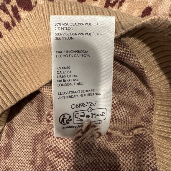 Maeve Puff Sleeve Animal Print Sweater Size S - Picture 7 of 7